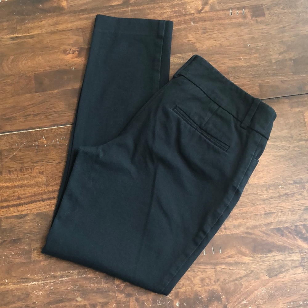 Mossimo Women's Black Stretch Cropped Pants Low Rise Office Work Ankle Size 4